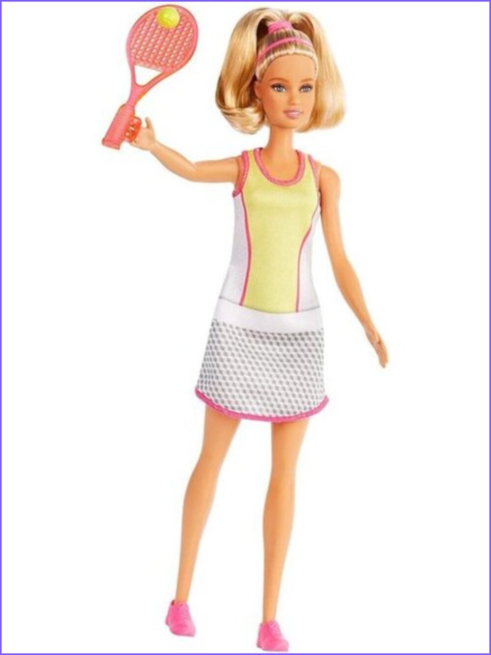 Barbie Blonde Doll Tennis Player Doll w/Tennis Outfit, Racket & Ball New In Box